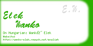 elek wanko business card